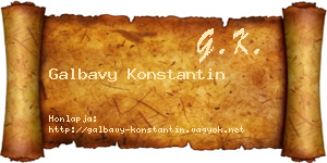 Galbavy Konstantin névjegykártya